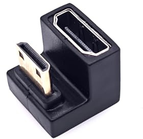 JZK U-Shape Mini HDMI to HDMI Adapter 8K@60Hz, 180 Degree Down Angle Mini HDMI Male to HDMI 2.1 Female Extender, 48Gbps Ultra High Speed Connector for Portable Monitor, Camera, Camcorder