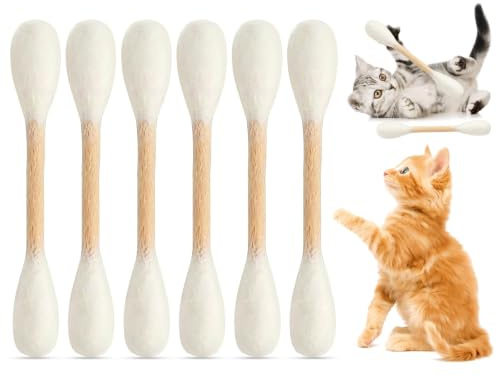 Borrma kattmyntpinnar, bomullspinnar, kattleksak, 6 stycken bomullspinnar, katter, tuggpinnar för katter, kicker kattleksak, set, hållbara tuggbitar för stora kattungar, tandläkare.