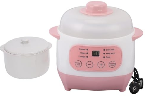 Tissting Pentola Elettrica in Ceramica 1L - Funzione Antisecco Automatica per Porridge, Riso e Zuppe - Cottura Multifunzione per Famiglie Piccole, 200W, 1 Litro (0.26 Galloni)