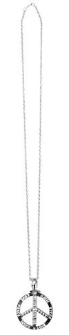 Boland 00632 Fancy Dress 1960's Hippie Peace Sign Necklace Medallion Accessory Silver One Size