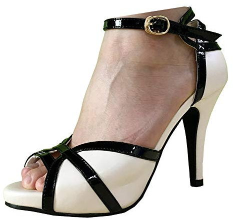 getmorebeauty Peep Toe Heels for Women Sexy Strappy High Heels Ankle Strap Heeled Sandals US10