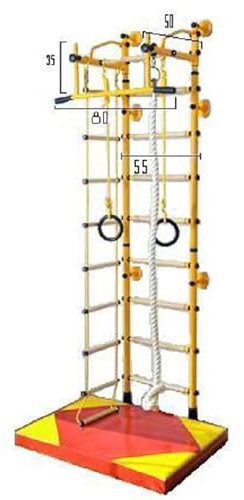 NiroSport Sprossenwand für Kinderzimmer M2 Indoor Klettergerüst Kletterwand Turnwand für max. Belastung bis 130 kg