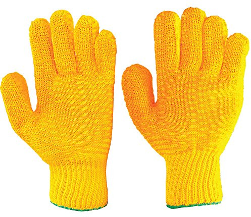 Criss Cross Handling Grip Work Gloves Orange/Yellow 10 Pair Pack