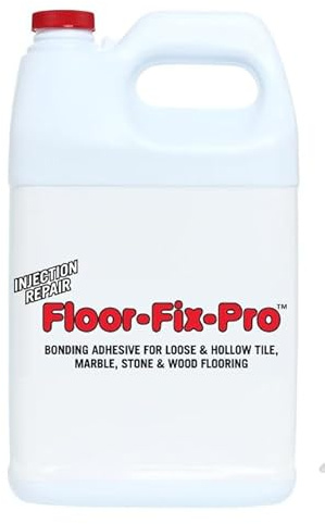 The Original Floor-Fix-Pro Loose Tile Repair Adhesive - Tile, Porcelain, Ceramic, Marble, Stone & Wood Floor Repair Adhesive - 1 Gallon Jug