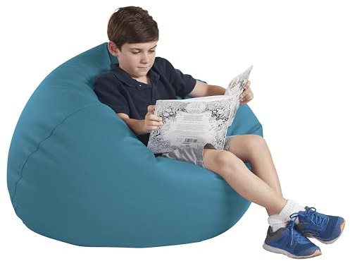 SoftScape Classic 89 cm junior bönsäcksstol, möbler för barn, perfekt för att läsa, spela TV-spel eller koppla av, alternativa sittplatser för klassrum, daghem, bibliotek eller hem – blågrön