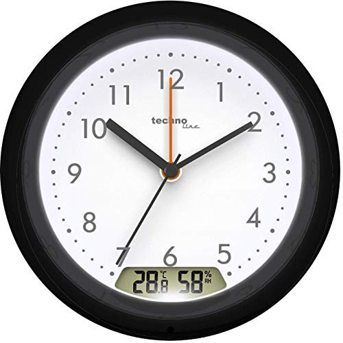 Technoline WT 767 Réveil radio-piloté analogique Noir Température Humidité