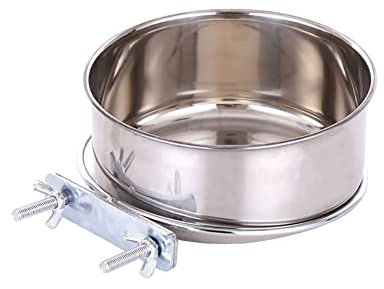 Stainless Steel Hanging Pet Bowls, Dog Crate Food and Water Bowl Metal Coop Cups with Clamp Holder, Detached Dog Cat Cage Kennel Bowl Feeder Dish for Dogs Cats Birds Ferret Rabbit and Small Animals