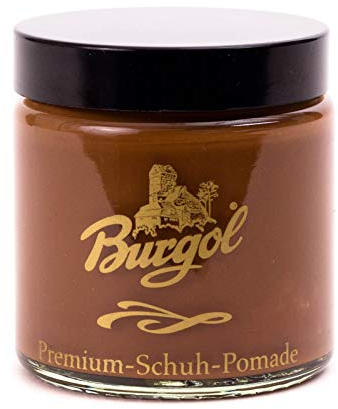 Burgol Premium Schuh Pomade 100ml mit langer Tiegelbürste Nuss