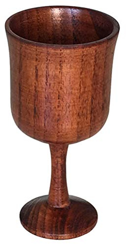 DOITOOL Wooden Wine Goblet Stemware 5.31In Solid Goblet with Wide Mouth Classical Stem-Cup for Home Bar Picnic Dining Party Wine Glass Alternative