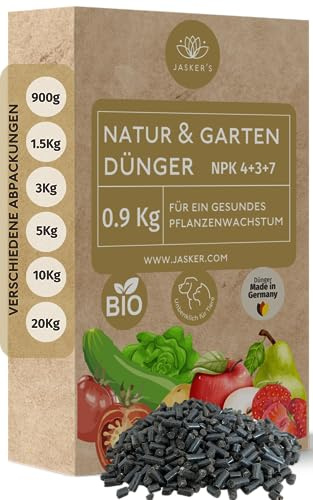 Bio Dünger 0.9 Kg - 100% Naturdünger & Universaldünger - Ideal als Veganer Dünger für Obst & Gemüse - Pflanzendünger mit viel Kalium & Magnesium - Organischer Volldünger - Bio Dünger Gemüse