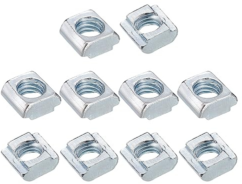 sourcing map T Nuts, 50pcs - Nickel Plated Carbon Steel T Slot Bolts, 2020 Series M6 Hammer Head Fastener, Sliding T Nuts for Aluminum Extrusion Profile (Silver)