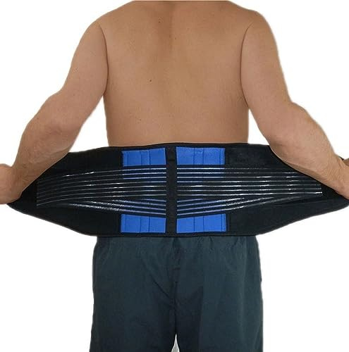 S-6XL Atmungsaktive Taillen Rückenstütze Großer Lendenwirbel Dekompressionsgürtel Zur Linderung Von Schmerzen Im Unteren Rücken, Männer Frauen Fitness Übung Bauchkontrollband (Color : Blue, Size : 3