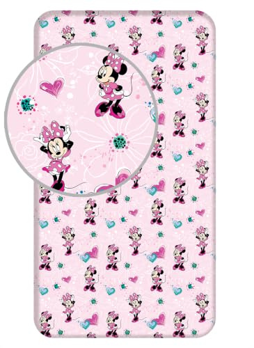 Jerry Fabrics Minnie Mouse Spannbetttuch Spannbettlaken Bettlaken 90 X 200 cm