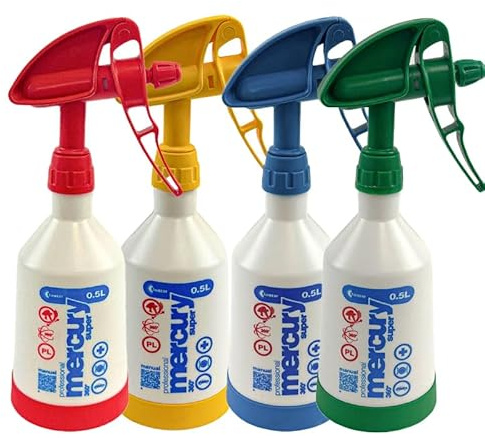 KWAZAR – Pulverizador Manual – Mercury Pro – Lote de 4 pulverizadores de 0,5 L