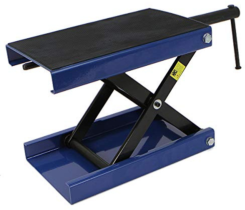 Stark USA 1,100LBS Wide Deck Motorcycle Scissor Jack Lift ATV Center Crank Hoist Dirt Bike Repair Stand Mobile Motorcycle Jack