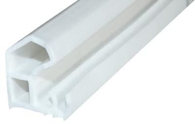 SN-TEC Stahlzargendichtung, Türdichtung, Ersatzdichtung, Z 1105, Breite: 14,5mm, Höhe: 16,5mm zum einstecken, Farbauswahl: weiß/grau (Weiß, 30 Meter)