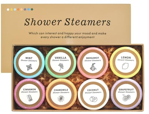 Badebomben Set, Geschenk für Frauen, 8 Stück Shower Steamers Aromatherapie, Badebomben Dusch Bombe mit ätherischen Ölen zur Entspannung, Entspannung Geschenk für Frauen, Freundin