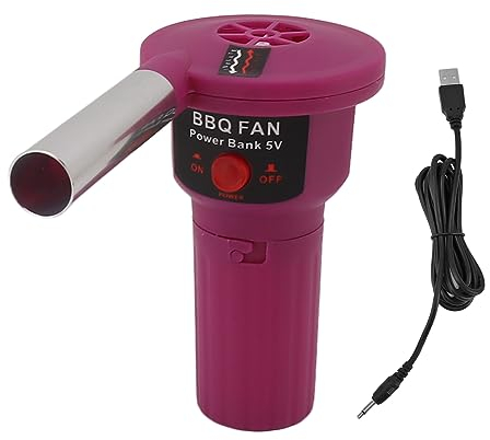 Topyond Grill Gebläse,5V,Tragbar BBQ Fan,Handgehalten Grillfön,Elektrisch Grill Kochgebläse Mit USB Kabel,Mini Holzkohlegebläse,Wiederaufladbar,Für Camping,Picknick,Grillen Im Freien