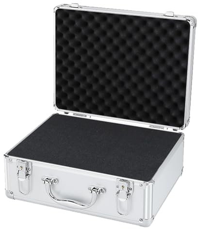 Quzente Aluminium-Tragekoffer, Aluminium-Aktentasche mit Schloss, Tragbare schützende Aufbewahrungsbox, Griffdesign, integrierter, Präzisionsinstrumentenkoffer mit Sicherheitsschloss für Damen