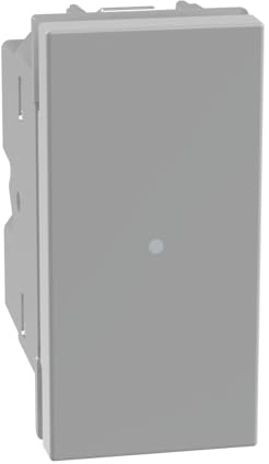 BTICINO MatixGO Comando illuminazione Ottimizzato per luce led 1 modulo Grigio SJG4055F Pulsante assiale 1P NO 10A, 250Vac, illuminabile
