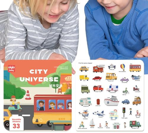 Lernsticker, wiederverwendbares Stickerbuch, multifunktionales Cartoon-Lernspielzeug, wiederverwendbar, niedliches sensorisches Spielzeug für Habi