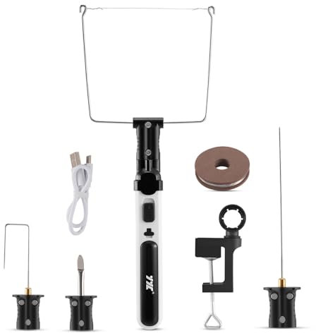 Taglierina per polistirolo, 4 in 1, per progetti fai da te, con 4 diverse testine di taglio, luce e ricarica USB, taglierina in polistirolo per intagliare schiuma, fai da te, taglio
