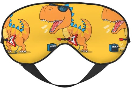 Schlafmaske, Rockstar Dinosaurier-Augenmasken zum Schlafen, Schlafmasken für Frauen und Männer, Verdunkelungs-Augenabdeckungen für Reisen/Schlafen
