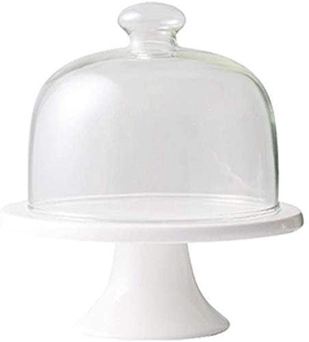 OWOHYG Alzata per Torta a Cupola, teglia per Dolci in Ceramica per Uso Domestico e Coperchio in Vetro, Copertura Antipolvere per Sandwich, Vassoio per Pane per Banchetti, Decora