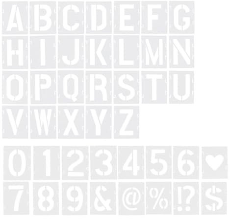 DIYEAH Bastelset 42-teilige Buchstaben- Und Zahlenschablonen Ineinandergreifende Vorlagen Ideal Für Schreibschrift-blockkalligrafie-schriftarten Auf Holzwänden