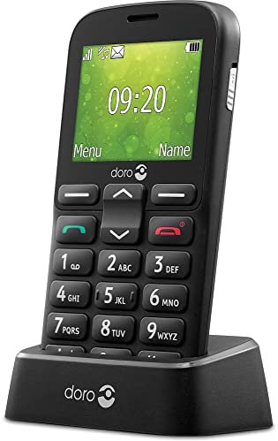 Doro 1380 Unlocked Dual SIM Mobile Phone for Seniors with 2.4 Display, Camera and Assistance Button (Black) (Renewed)