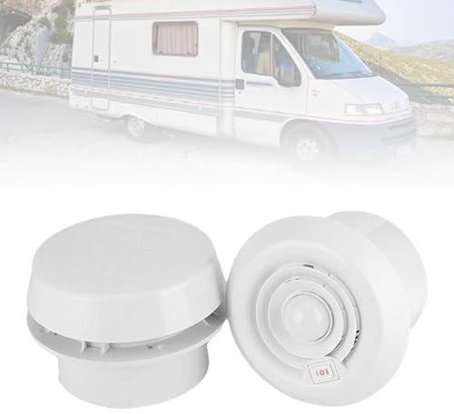 Ysislybin Wohnwagen Dachlüftung, Ventilator 12V Wohnmobil Abluftventilator Luftventilator RV Entlüftungsventilator mit LED-Licht Dachluftventilator Dachventilator Weiß ABS