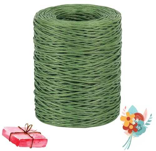 200M Papierdraht, Papierdraht zum Basteln, Bindedraht Bonsai Draht, Blumendraht, Rankendraht Bindedraht Rustikaler, Blumendraht für DIY, Hochzeitsstrauß Verpackung, Floristikbedarf (Grün)