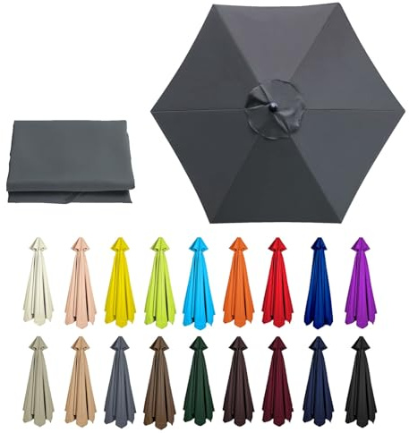 6/8 Arms Outdoor Replacement Canopy | Patio Umbrella Cover | Anti-ultraviolet Market Umbrella Top | Breathable | Washable | for Outdoor Patio Garden Beach