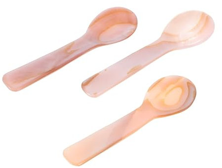 3 cucharas de caviar hechas a mano de nácar para el hogar, cucharas pequeñas para alimentos, alimentos, concentrados, esenciales, sopa de concha