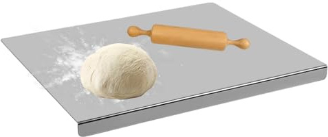 304 Stainless Steel Cutting Chopping Board, Non-Slip Surface Noodle Boards | for Kneading Rolling, Heavy Duty Board for Meat Cheese Vegetable Fruit Baking Pastry(40x30cm)