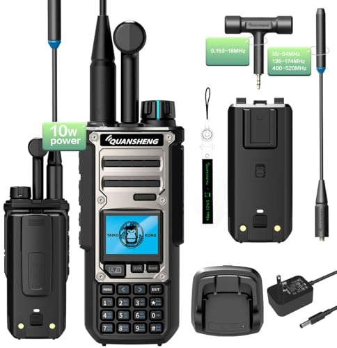 Quansheng TK-11 (8) Walkie Talkie Profesional de doble banda VHF/UHF 10 W PMR446 Radio con 999 canales, IP55 Waterproof, Type-C & 2500 mAh Battery, CE Certified Two Way Radio for Outdoor Commercial