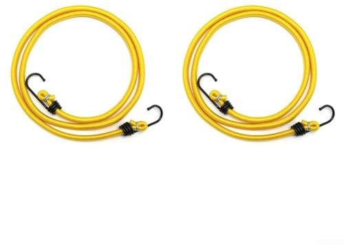Camping Elastic Rope with Hooks, Multi purpose Camping Supplies Storage, Set of 2 (Yellow)