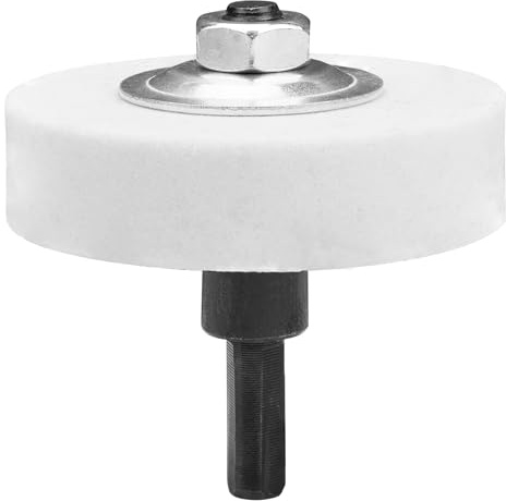 Junchamp 75x20x10mm Grinding Wheel for Drill with Adapter, White | For Metal Grinding, Deburring and Surface Finishing
