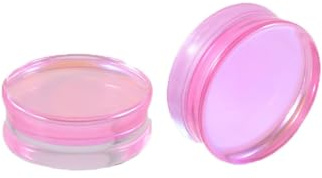 Lirzxin Öronproppar, 2 st tunnlar för öron glas 00 g halvtransparent solid rund dubbel utsvängd öronmätare 10 mm rosa, 11/16 inch(18mm), Glas, Ingen ädelsten