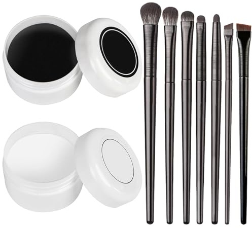 Qaestuan Pintura Facial de Halloween con Pincel de Maquillaje, Kit de Pintura Corporal de Cara en Blanco y Negro, 100g Kit Maquillaje Halloween Profesional, para Niños, Adultos, Cosplay de Carnaval