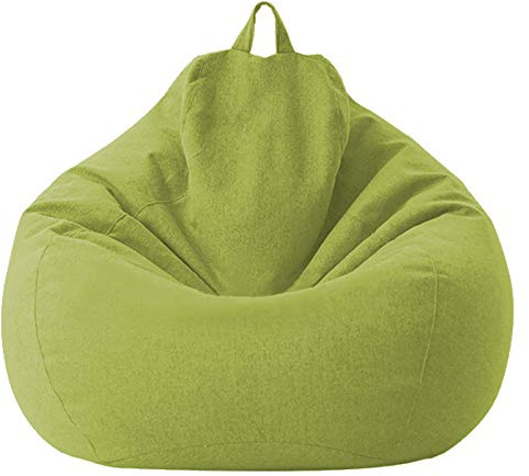 BotYcht Funda de Puf (Sin Relleno), Cubierta de Sillon Puff, Funda de Sofá Perezoso de Algodón y Lino para Niños, Adolescentes y Adultos,Verde,70x80cm