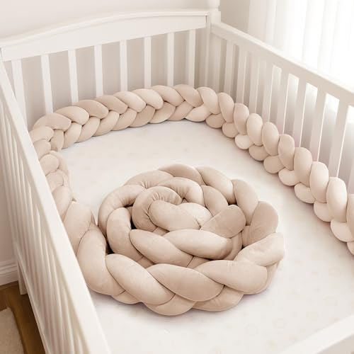 GYCS Ultra-Soft Knotted Pregnancy Pillow Braided Toddler Bed Guard Rail Knot Cushion Cotton Bed Set All Round Protector Suitable for Home Bedroom Decor Fits All Bed Types,A18,500cm