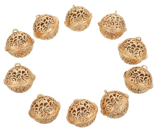 Cabilock 10piezas Campana Decorativa Calada De Dorada Cascabeles Galvanizados Para Manualidades Regalos De Boda y Decoración Del Hogar Como Colgantes Para Árbol De Navidad y Accesorios Para