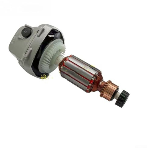 Conjunto de cabezal delantero de repuesto para amoladora angular 6-100, placa de engranaje bimetálico con cepillos de carbono, compatible con la serie 6 100, gris