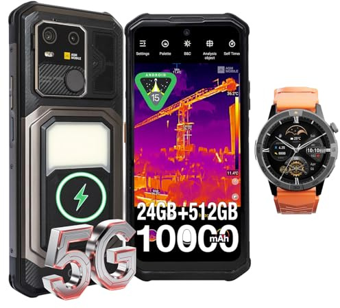 AGM Pack Expert Smartphone Robuste 5G G3 Pro (Thermique 512x384) + Montre Connectée Militaire Legion Pro (GPS, AMOLED, 5ATM)
