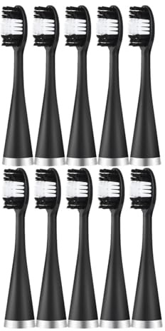10 unids/lote de cabezales repuesto for cepillo dientes eléctrico ultrasónico for limpieza Dental, blanqueamiento, escalador cálculo(10pcs black)