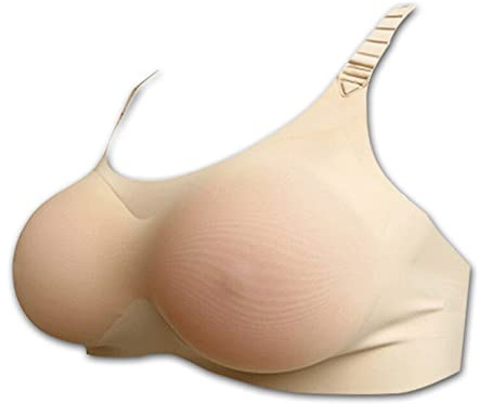 Silikon-BH-set Med Falska Bröst, Verklighetstrogna Runda BH-inlägg Och Push-up-förstärkare For Crossdresser(Flesh,B)