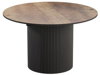 Vicco Esstisch Calero, Eiche rustikal/Schwarz, 120-200 x 60 cm | ausziehbar, mit separat verstaubaren Erweiterungsplatten ausziehbar
