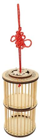 FUNNETOYU Gabbia Portatile in Bambù per Grilli e Insetti, Custodia Affidabile e Comoda da Viaggio Design Sospeso e Uso Esterno