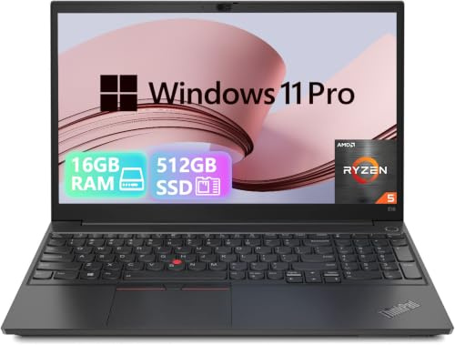 Lenovo Thinkpad E15 Gen 2 Ordinateur Portable Professionnel, 15,6 Pouces FHD (1920x1080), AMD Ryzen 5 4500U, 16 Go de RAM, SSD de 512 Go, Clavier QWERTY américain, Windows 11 Pro (Reconditionné)